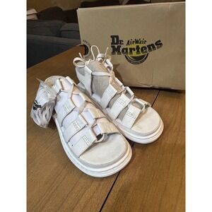 Dr. Martens Sandals Womens Size 7 White Kristina Aunt Sally Gladiator 23392100